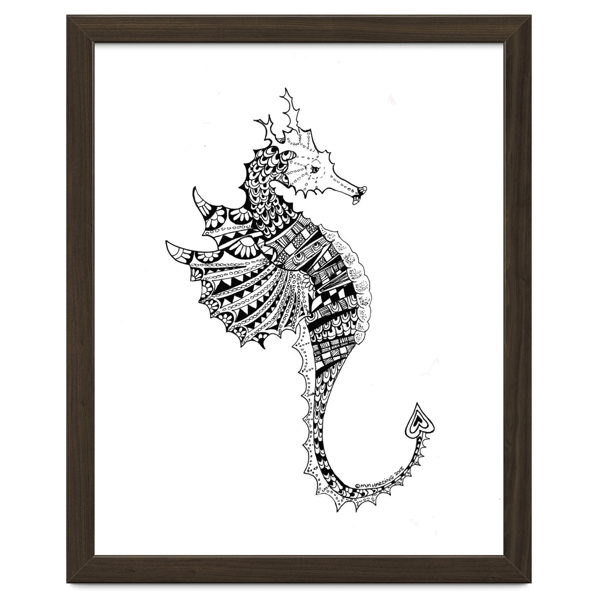 Seahorse Dragon Zen Doodle
