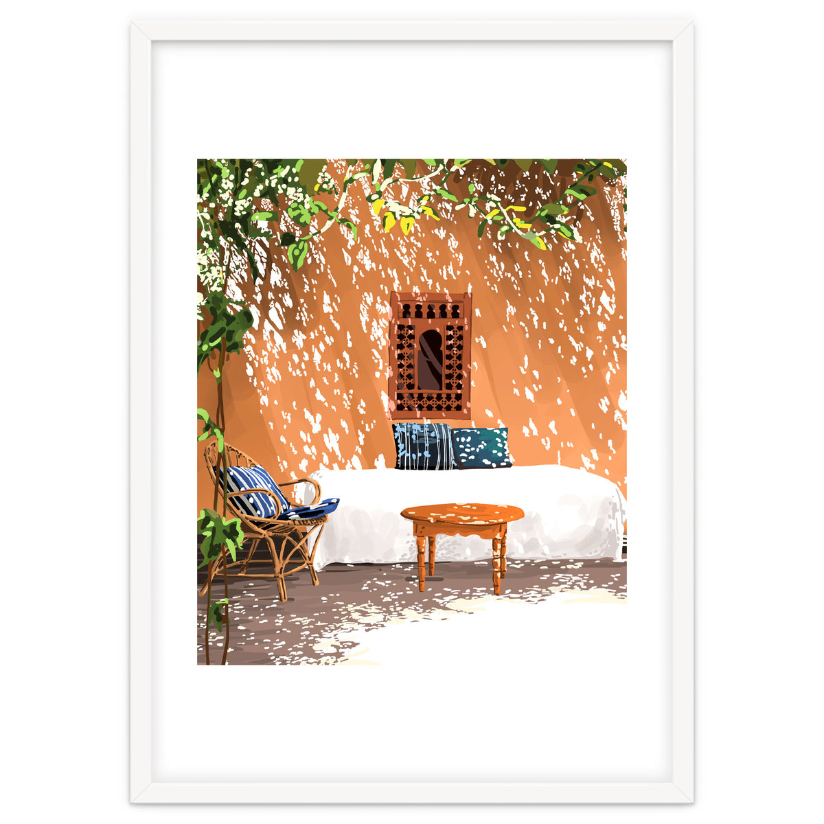 A Relaxed Afternoon | Tropical Summer Architecture | Buildings India Travel Bohemian Décor Painting