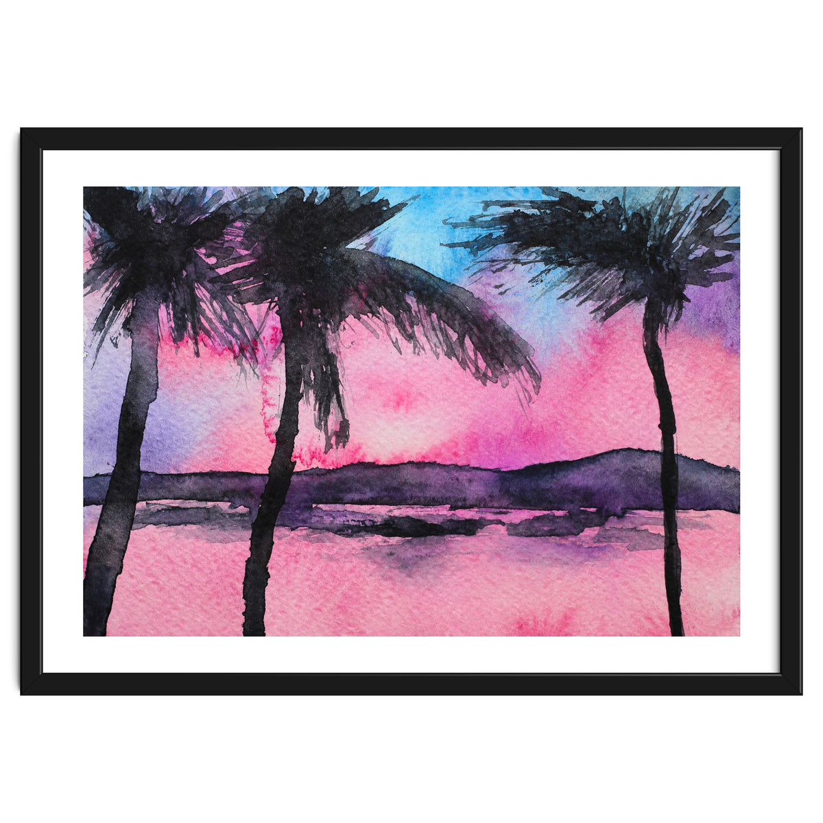 Tropical sunset || watercolor