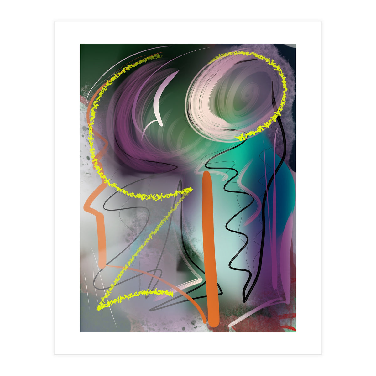 Purple With Glittering Yellow (Print Only)