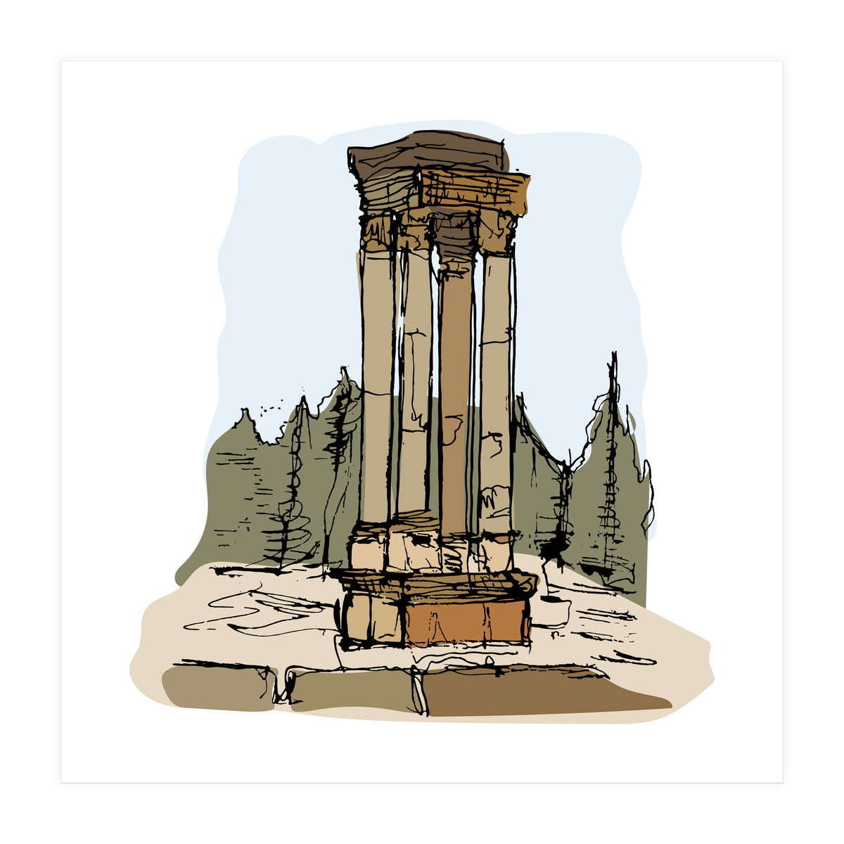 Anjar Tetrastyle, Lebanon (Print Only)