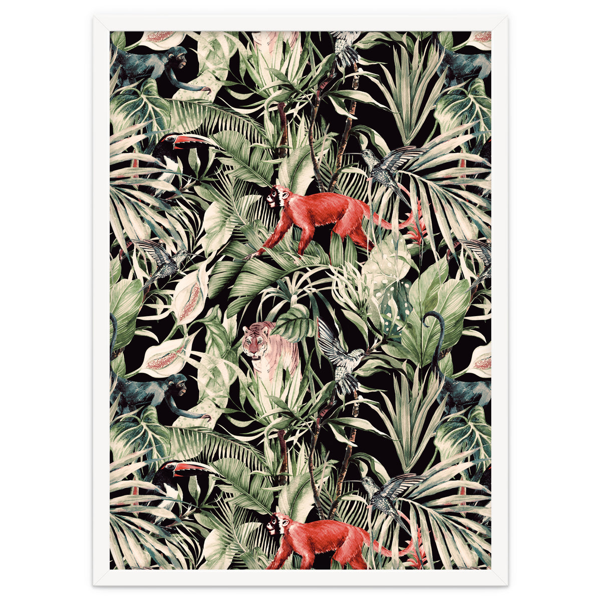 Animals In The Dark Of The Jungle