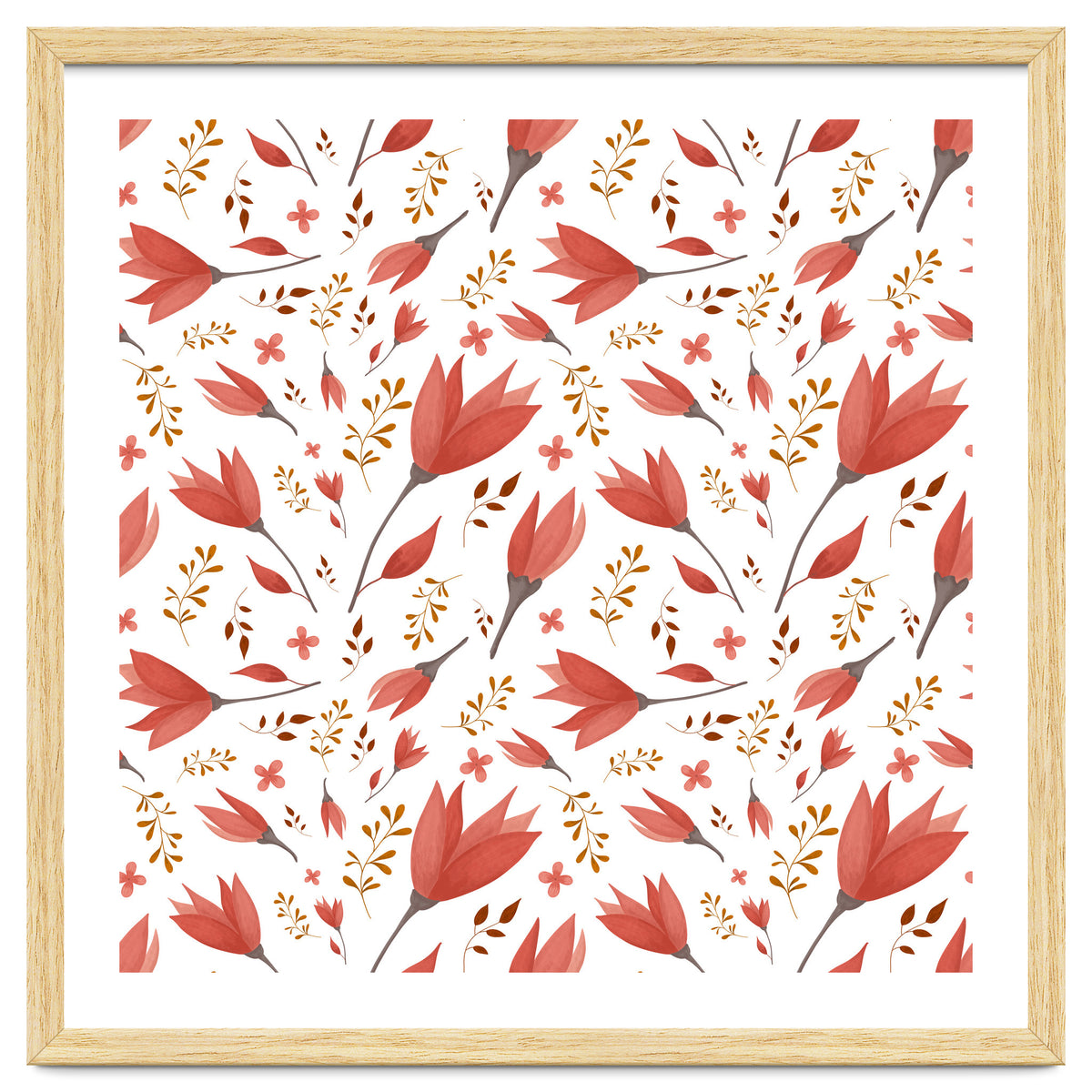 Delicate Autumn Floral Gouache Pattern Collection I