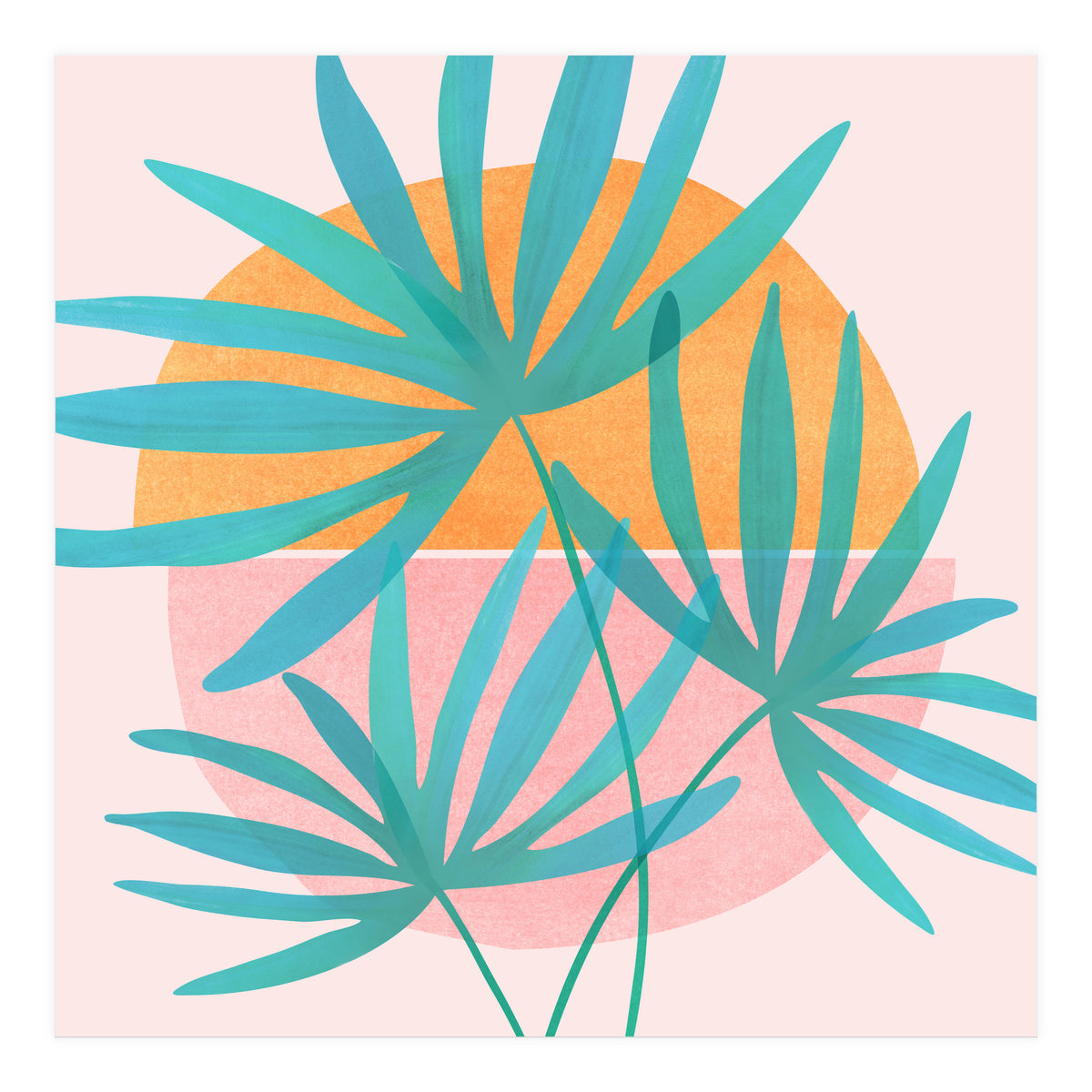 Retro Sunset Palms (Print Only)