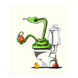 Snake on the Toilet, funny Bathroom humour (Print Only) thumbnail