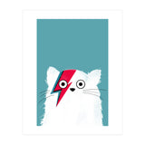 Doozal Cat Bowie White (Print Only) thumbnail