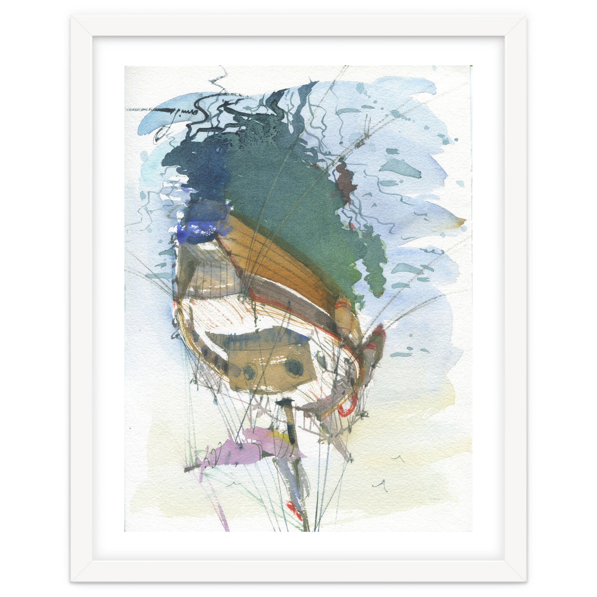 Yacht painting art watercolor