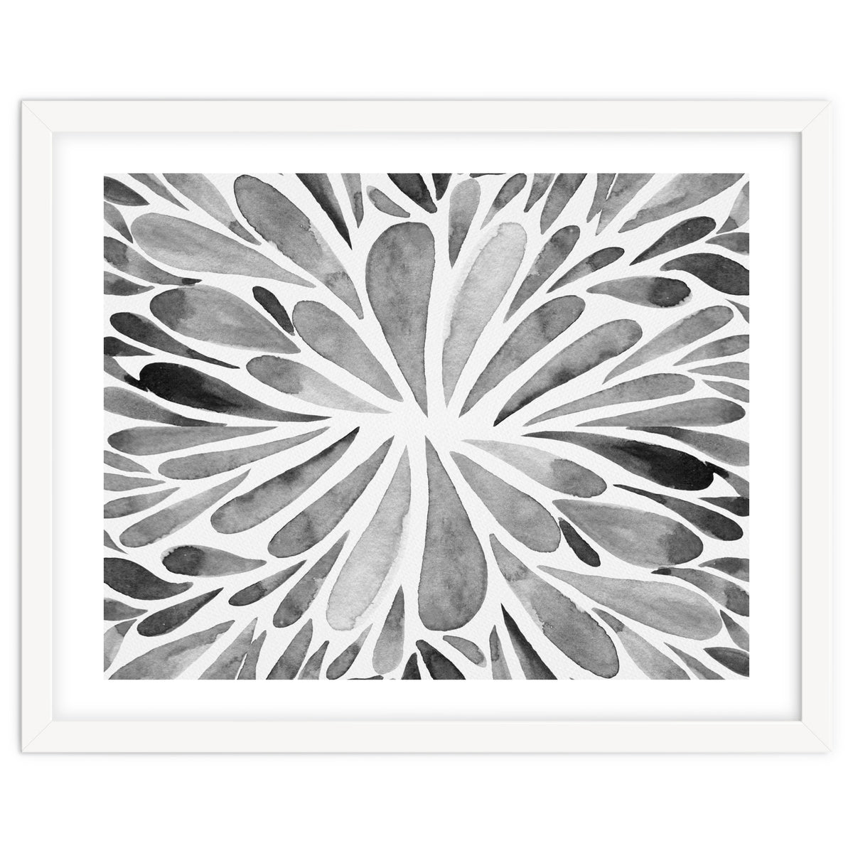 Retro abstract floral - black and white