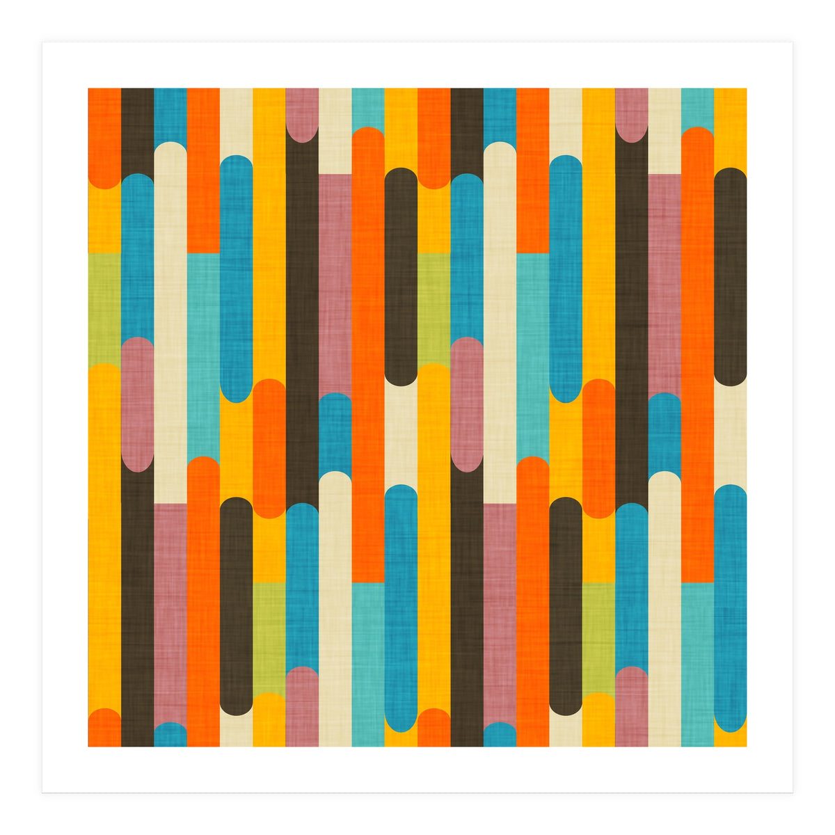 Retro Color Block Orange (Print Only)