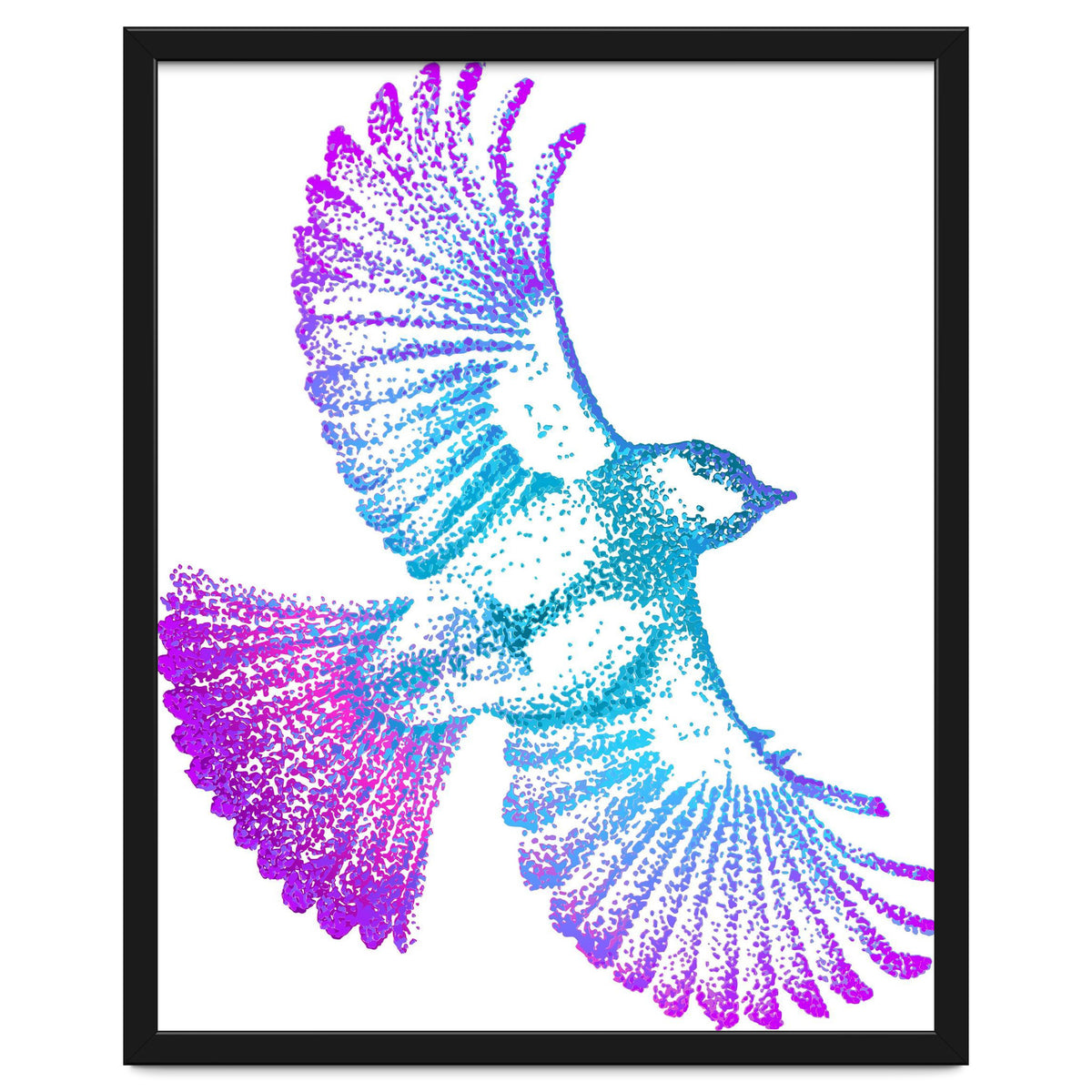 Flying Bird in Electric Blue