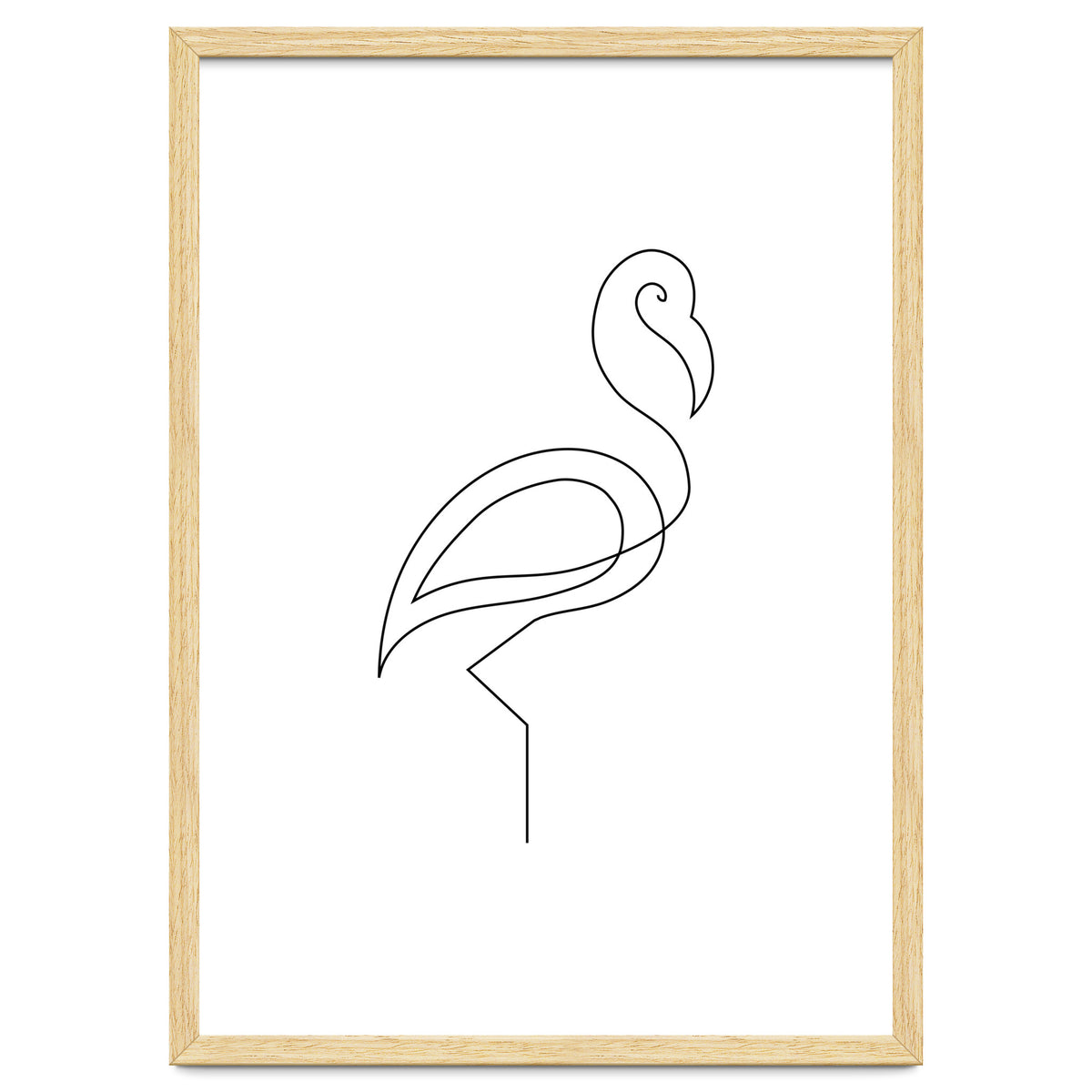 One Line Art Flamingo
