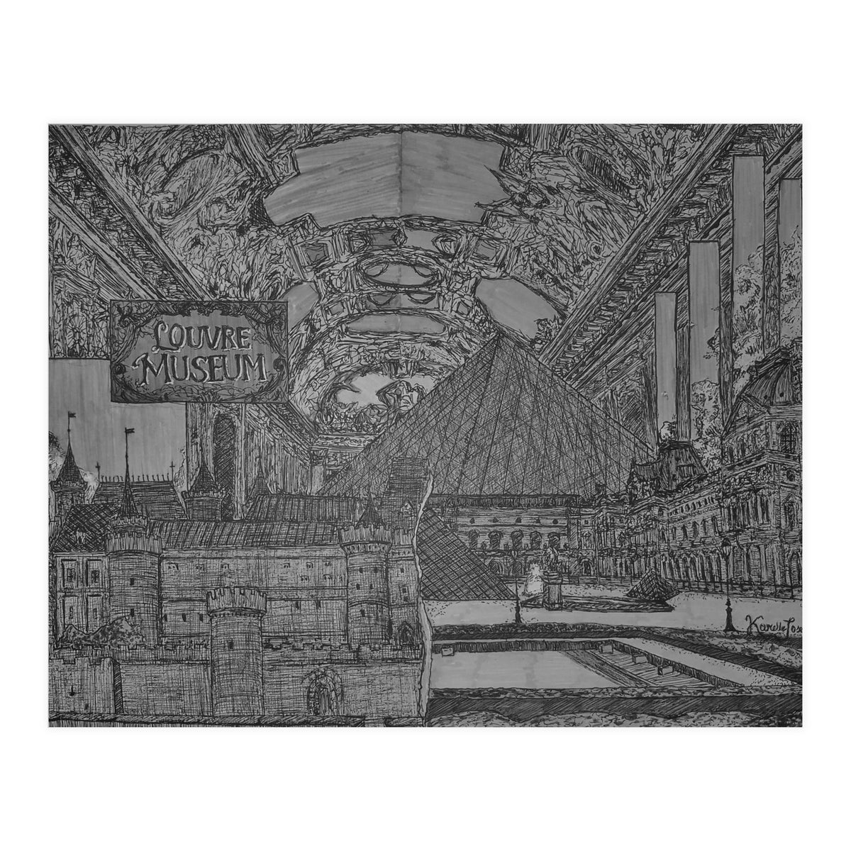 Louvre Museum B&W (Print Only)