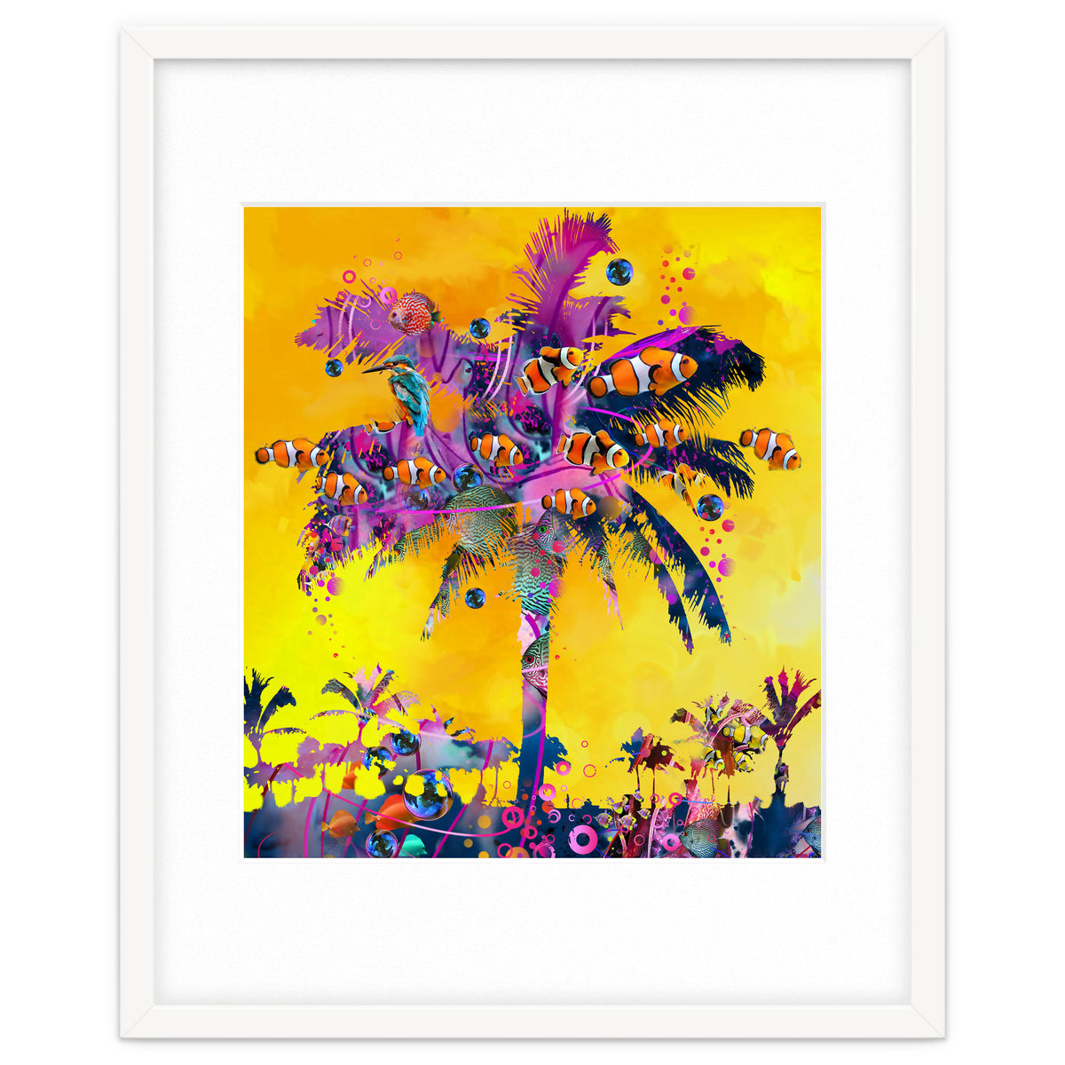 Purple Palm with Fish