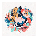 Yellow Hair Tropical Girl With Cheetah (Print Only) thumbnail