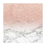 Modern faux rose gold pink glitter ombre white marble (Print Only) thumbnail