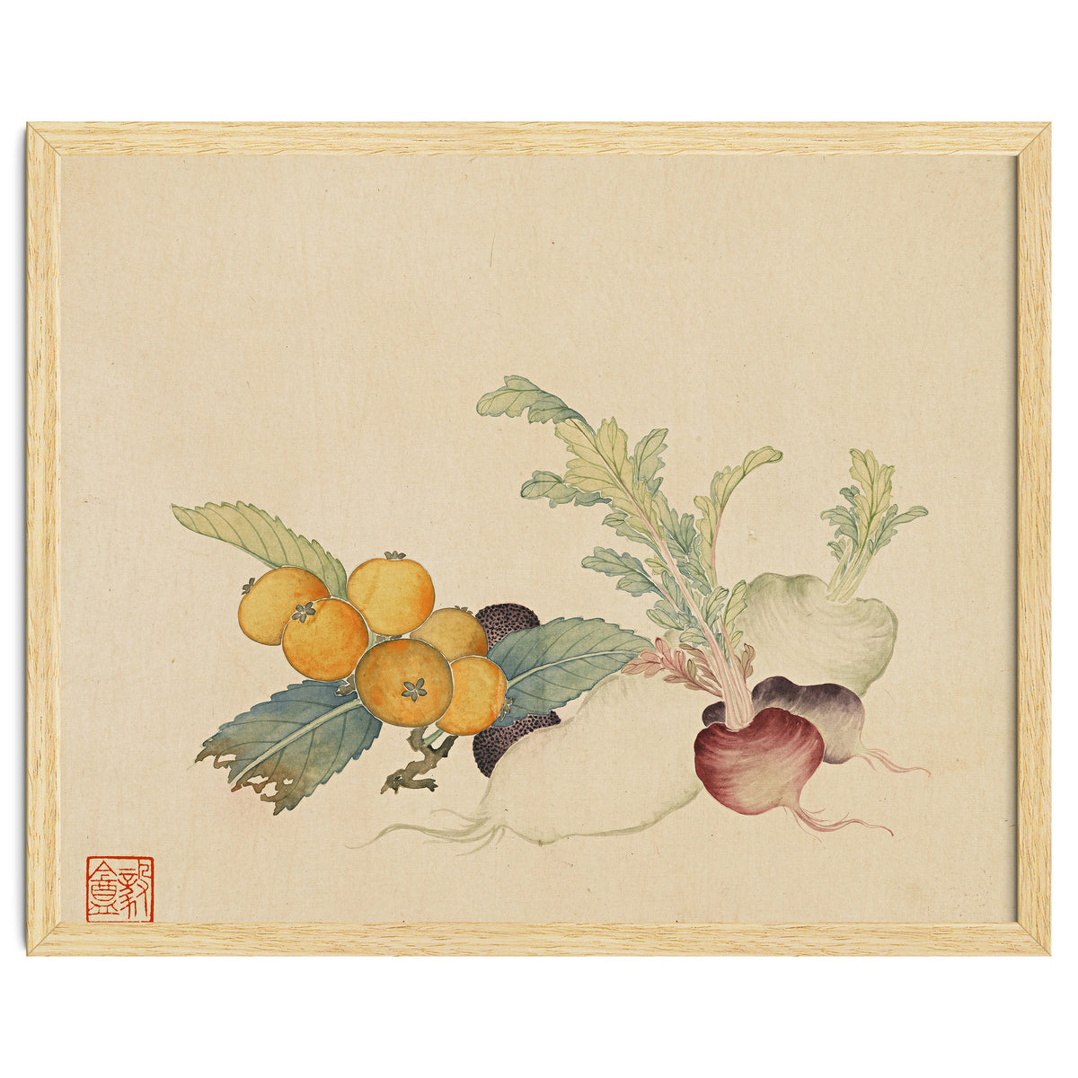 Wang Chengpi~flowers And Vegetables, Vegetables, Fruits, Loquat, White Radish, Carrot, Radish