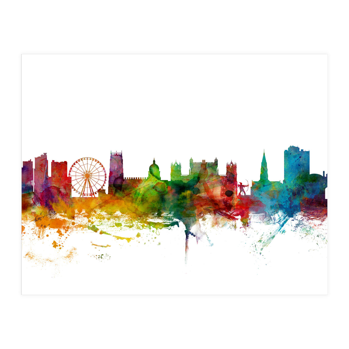 Nottingham England Skyline (Print Only)