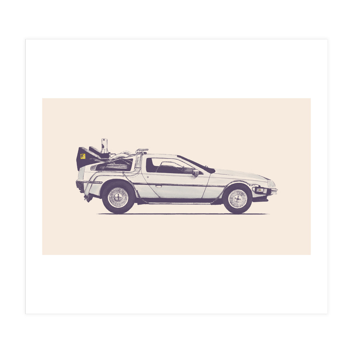 Delorean Back To The Future (Print Only)