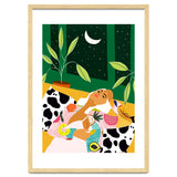 Eclectic Moon Lover | Modern Bohemian Quirky Woman Fashion | Color Pop Dreamer Illustration thumbnail