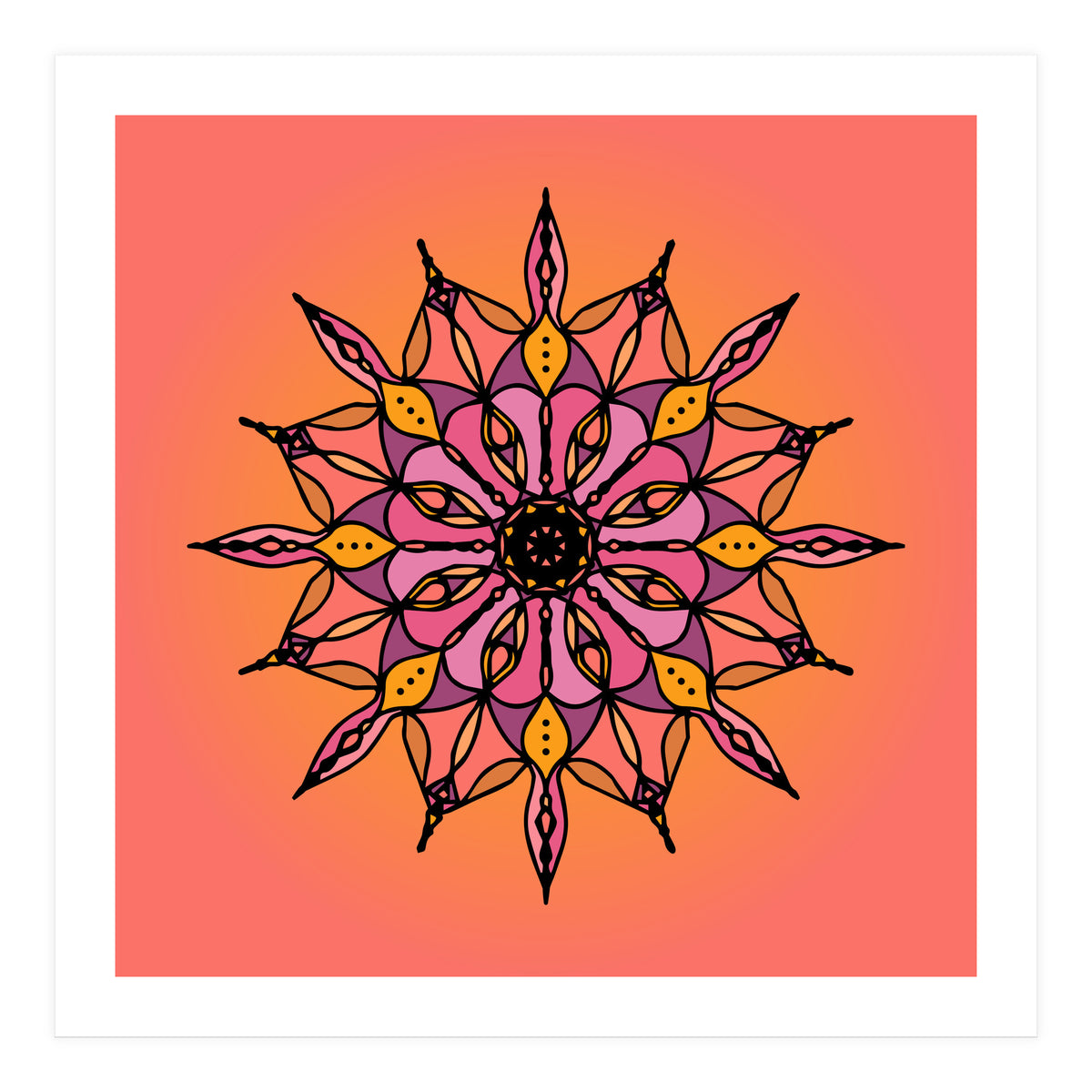 SUNSET CORAL MANDALA (Print Only)