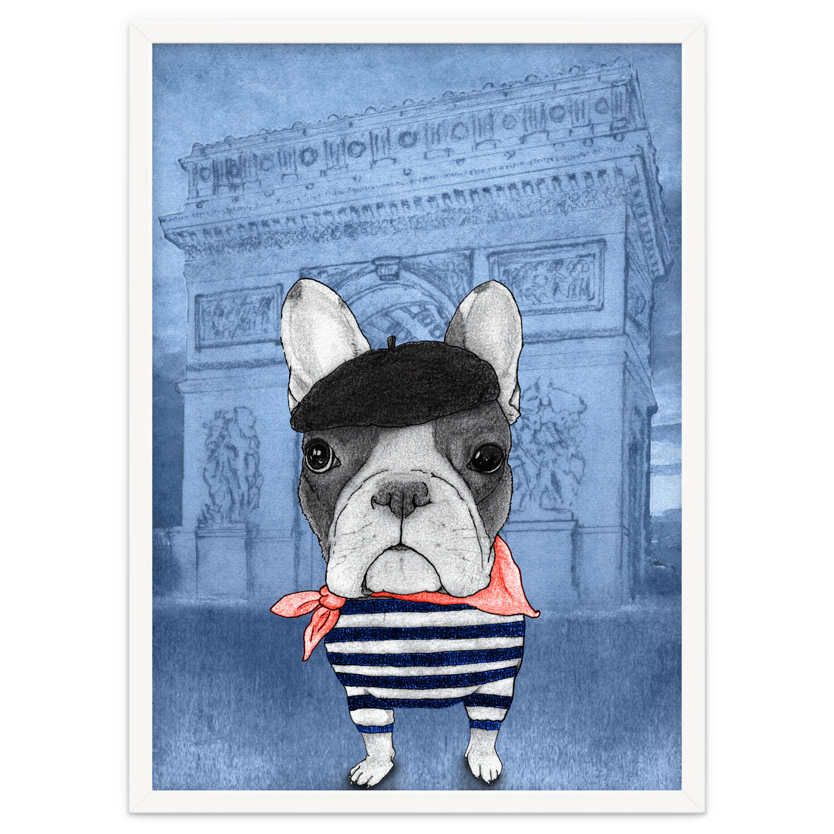French Bulldog With Arc De Triomphe