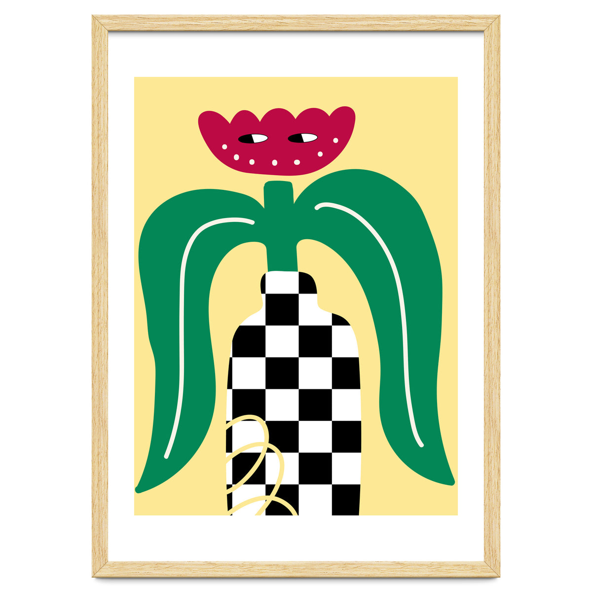 Flower Character in Checker Vase