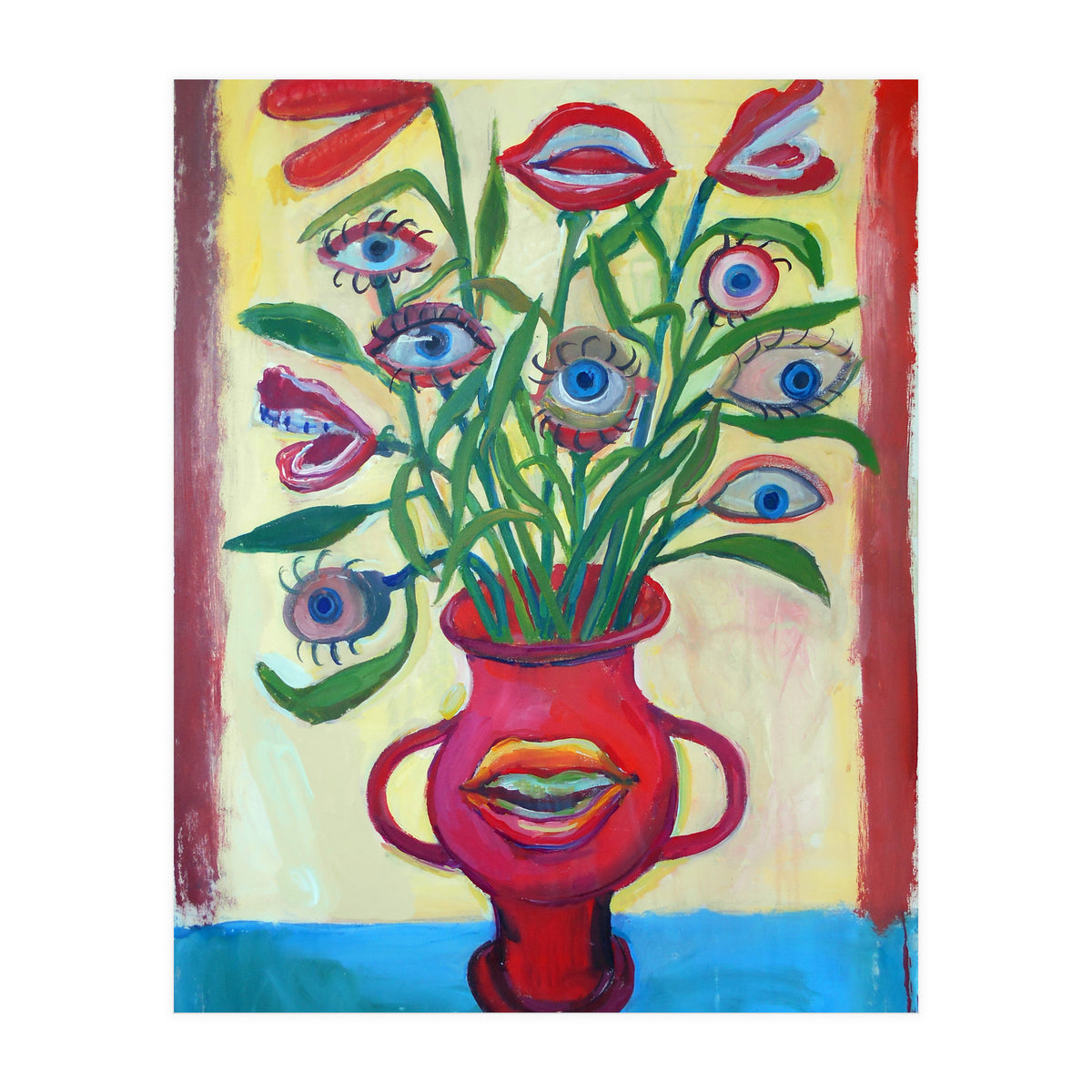 Florero Y Ojos (Print Only)