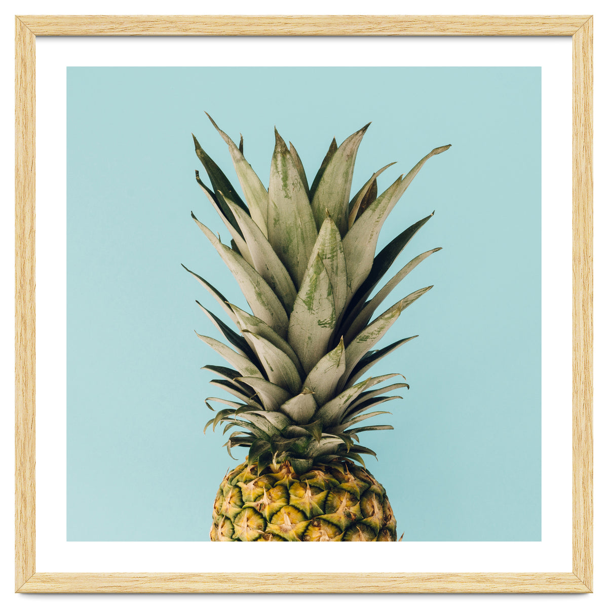 Pineapple On Blue Background