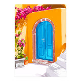 Sunny Morocco, Summer Architecture Greece Travel Painting, Boungainvillea Tropical Floral (Print Only) thumbnail