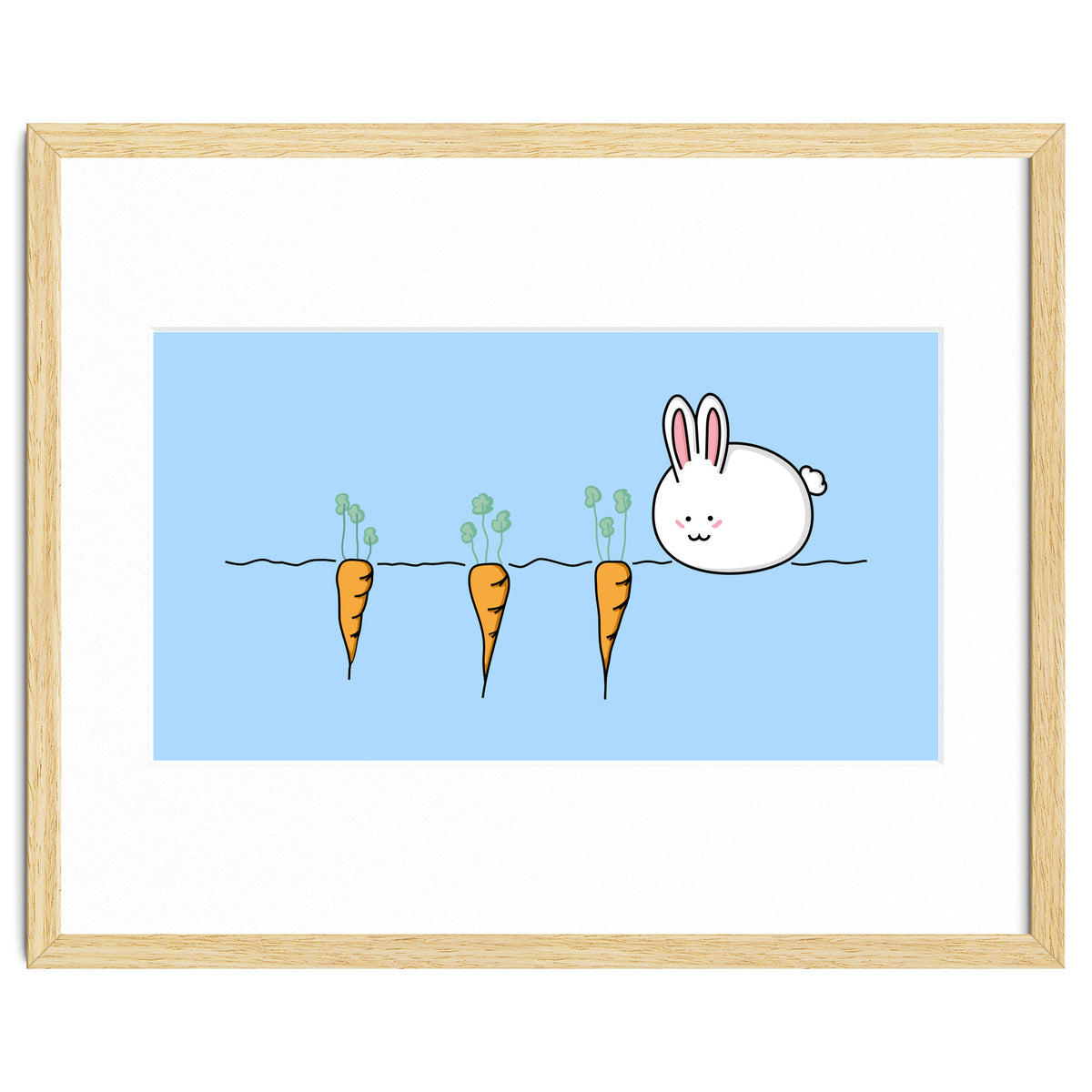 Kawaii Cute Rabbit With Carrots