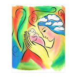Woman And Baby With Clouds (Print Only) thumbnail