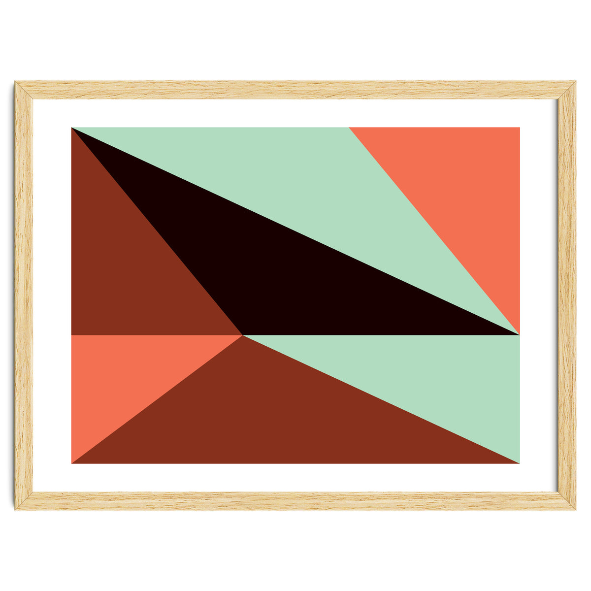 Geometric Shapes No. 17 - pink, brown, mint green & black