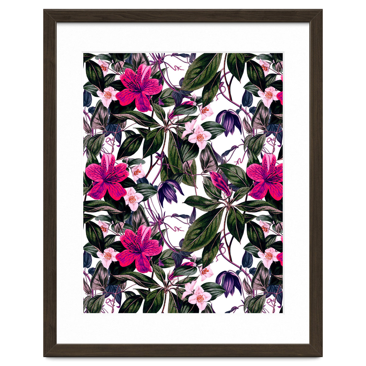Pattern antique botanical flowers