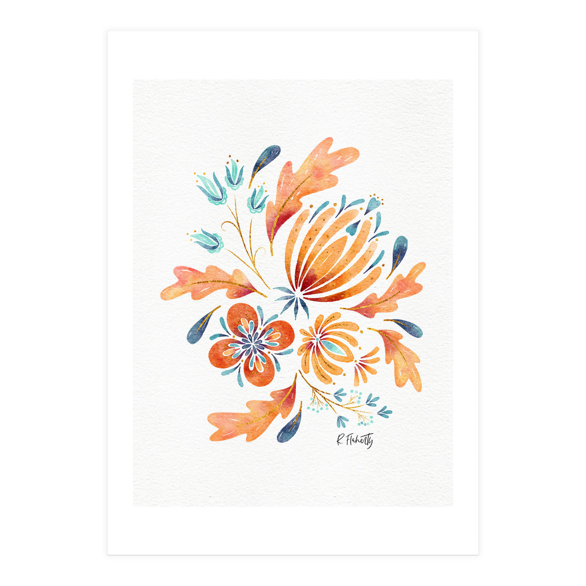 Protea Floral | Peach (Print Only)