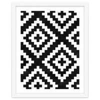 Urban Tribal Pattern No.17 - Aztec - Black and White Concrete