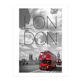 Red Buses in London | Text & Skyline (Print Only) thumbnail