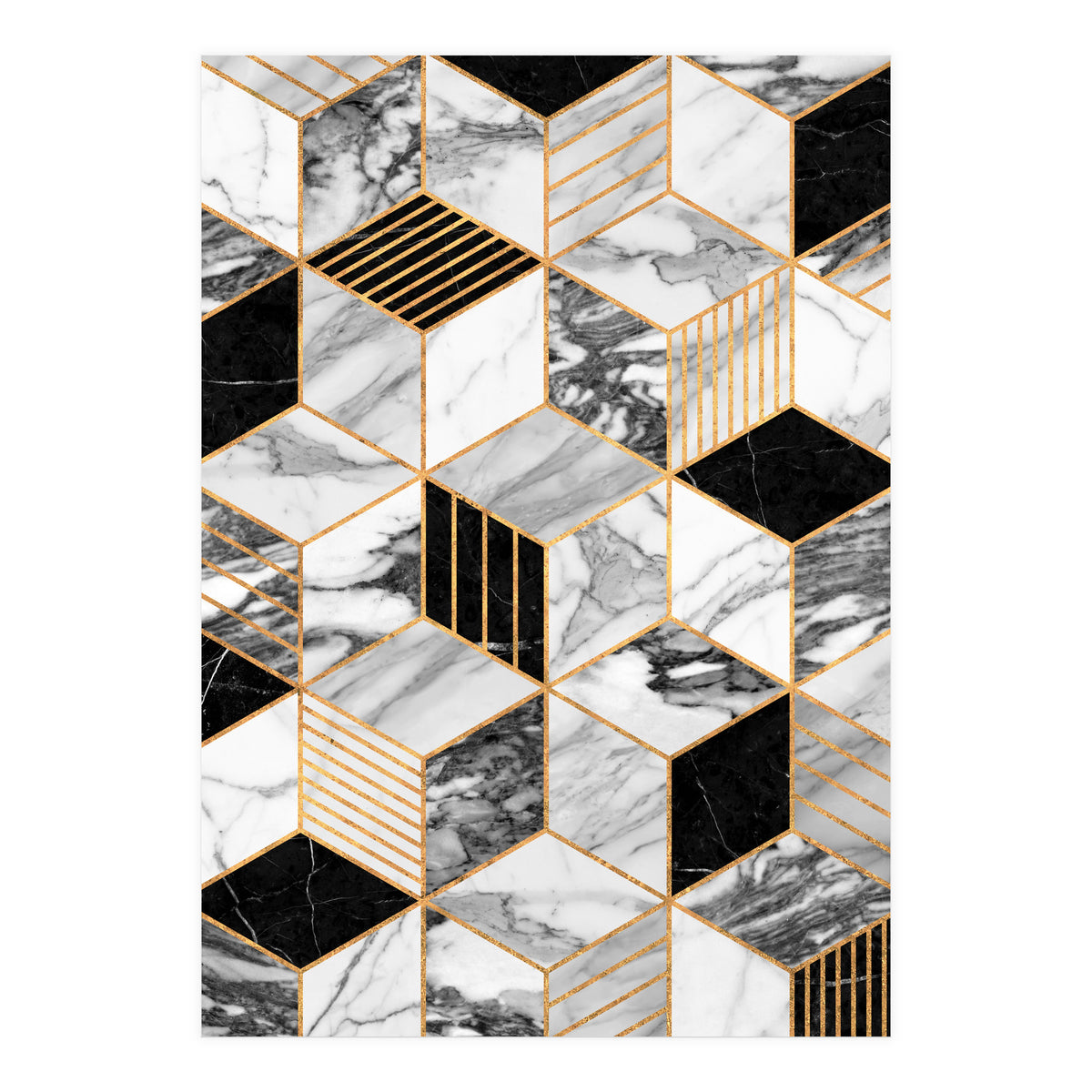 Marble Cubes 2 - Black and White (Print Only)