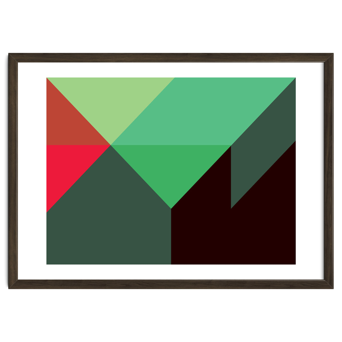 Geometric Shapes No. 30 - red, green & black