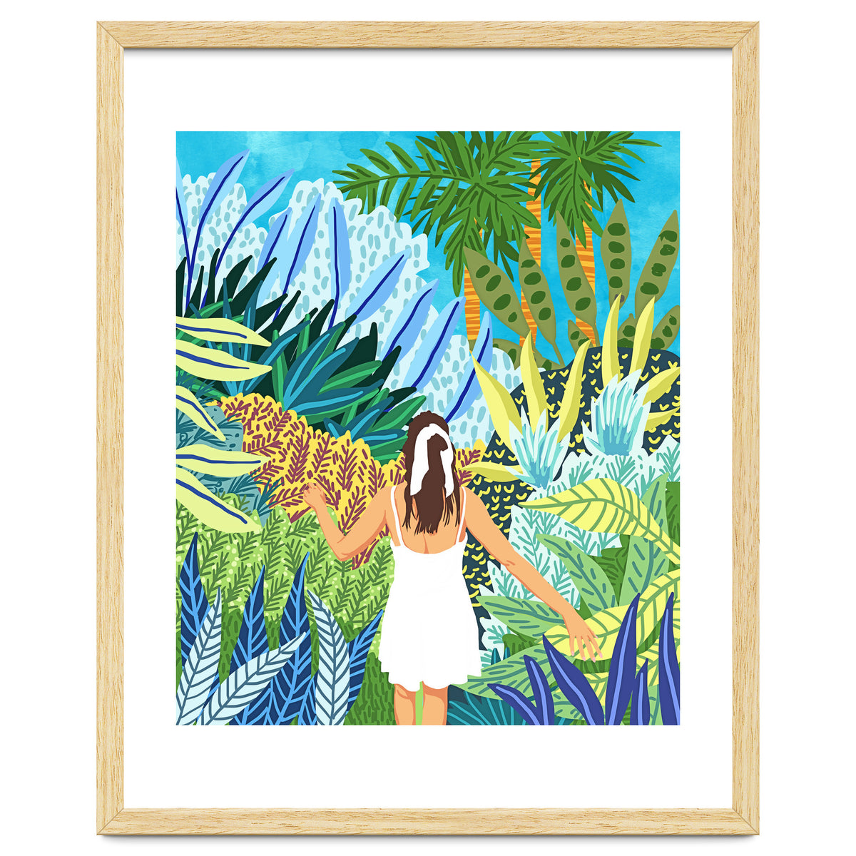 Lost in the Jungle of Feelings | Forest Tropical Botanical Nature Plants Illustration