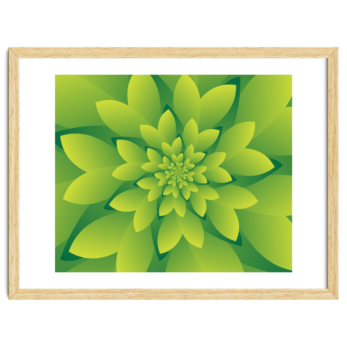 Abstract Green Floral Design 3D ART