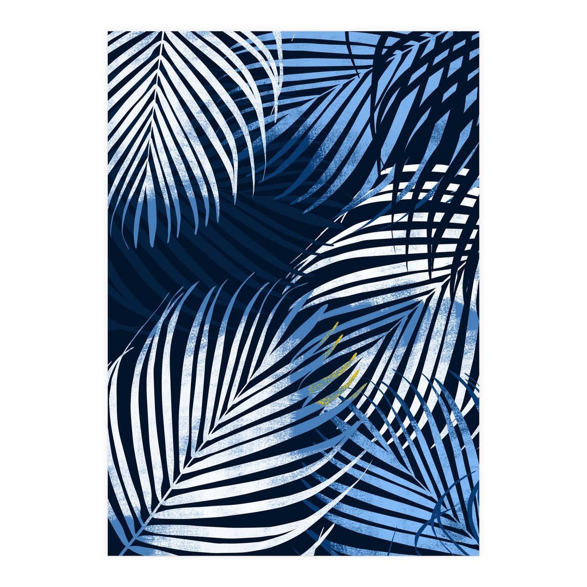 Palm Leaves Blue  (Print Only)