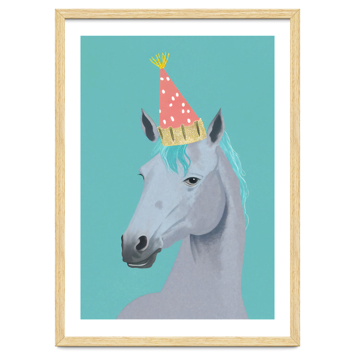 Horse with Party Hat Portrait