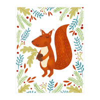 Squirrel With Acorn (Print Only)