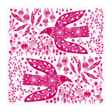 Doves And Flowers Magenta Pink (Print Only) thumbnail