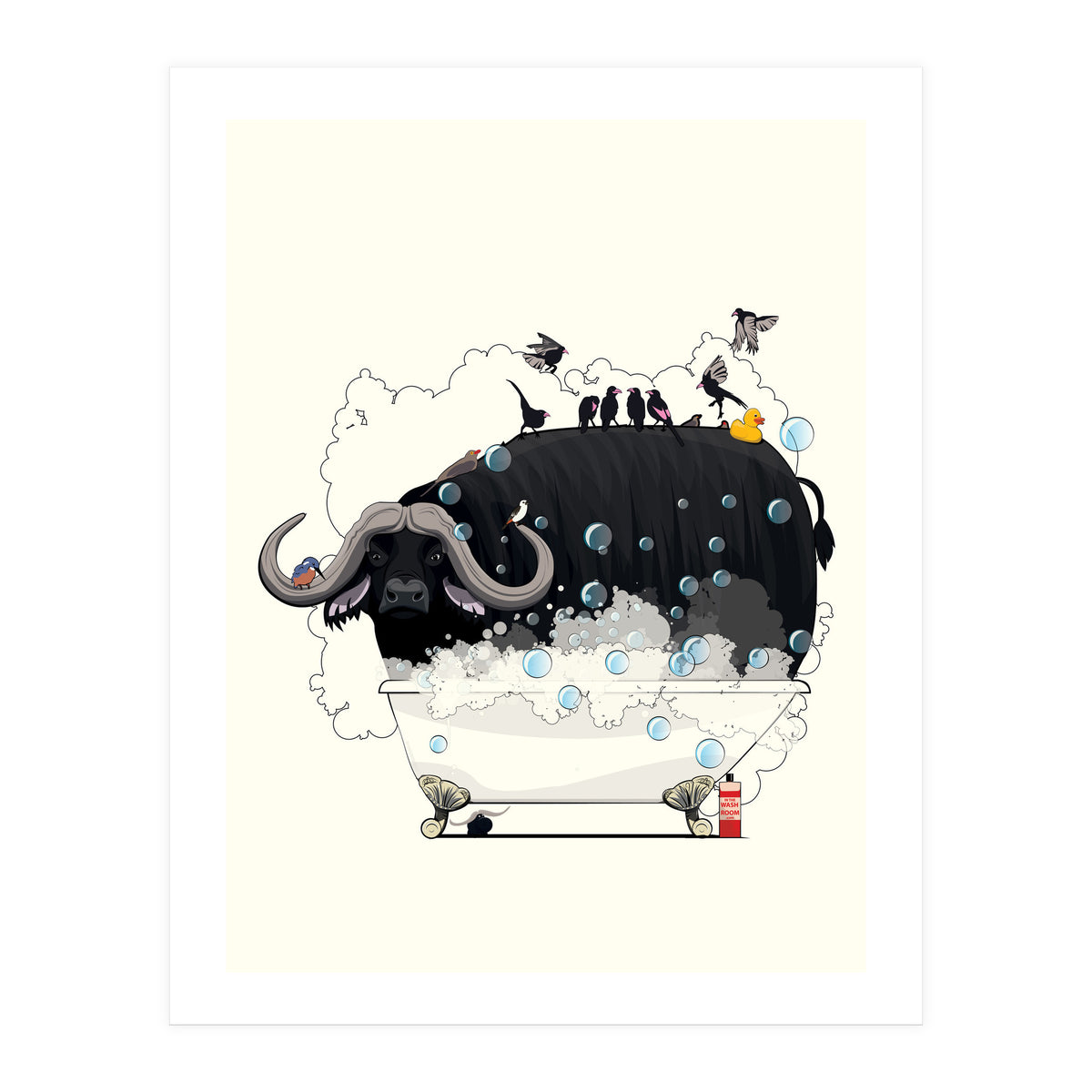 Buffalo in the Bath, Funny Bathroom Humour (Print Only)