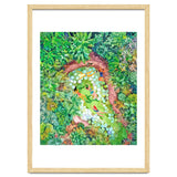 Tropical Vacay | Rainforest Jungle Botanical Lush Nature | Summer Lake People Swim | Boho Painting thumbnail