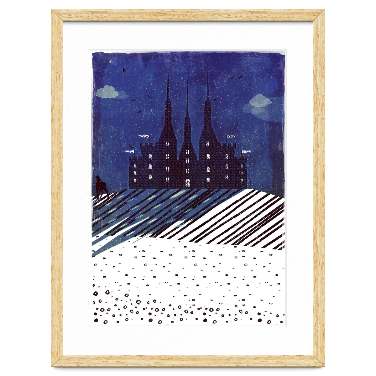 Castle on the hill at night