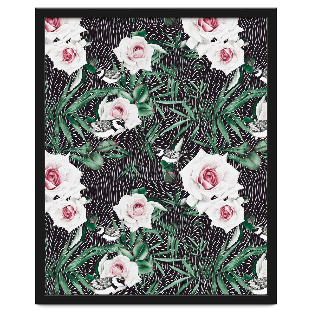 Dark flowery abstract of birds