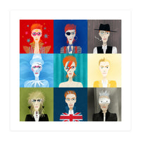9 Portraits Of David Bowie (Print Only)