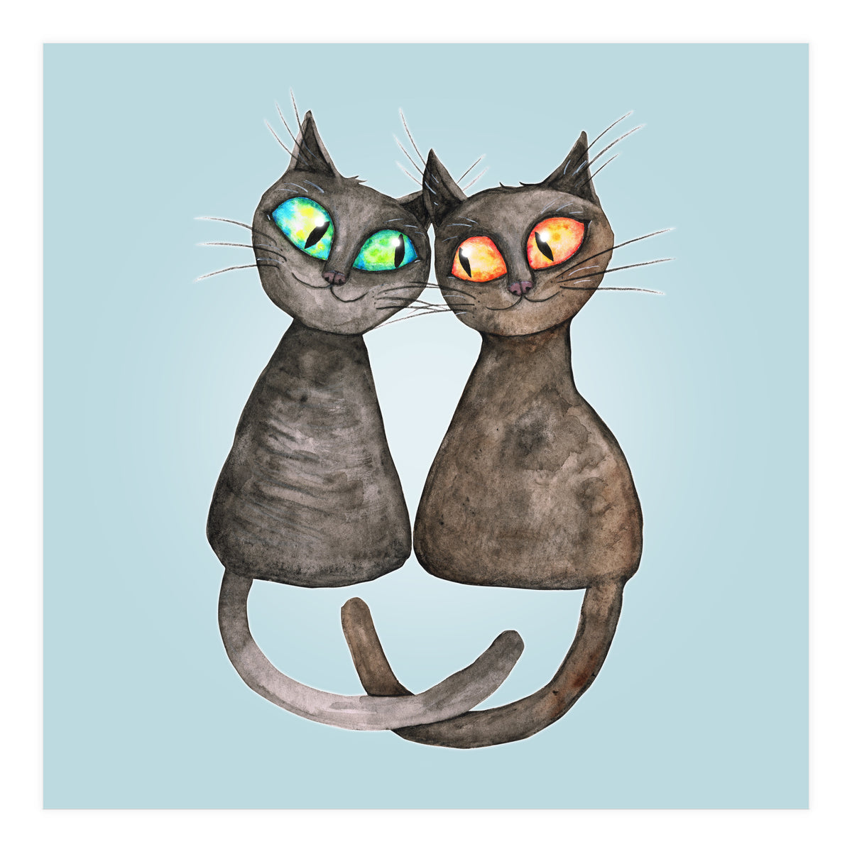 Two cute loving cats (Print Only)